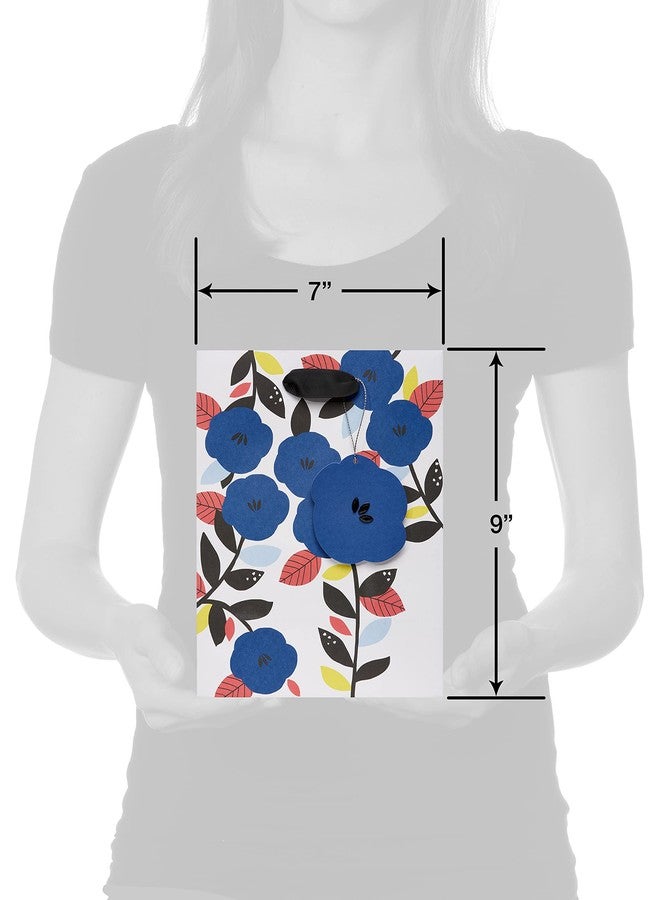 Papyrus 9" Medium Gift Bag (Blue Flowers) for Birthdays, Weddings, Bridal Showers, Baby Showers and All Occasions (1 Bag) - Image 4